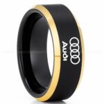 Audi Ring, Black Audi Ring, Black Tungsten Ring, Black Wedding Ring, Tungsten Wedding Band, Black Tungsten Wedding Ring