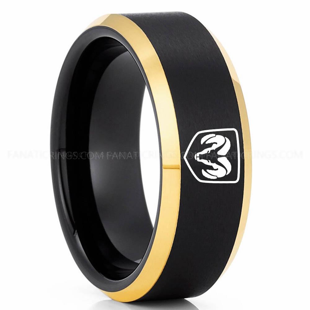 Black Gold RAM (1) Dodge Ram Ring, Black Dodge Ram Ring, Black Tungsten Ring, Truck Ring, Black Wedding Ring, Tungsten Wedding Band, Black Tungsten Wedding Ring - Image 1