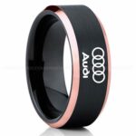 Audi Ring, Black Audi Ring, Black Tungsten Ring, Black Wedding Ring, Tungsten Wedding Band, Black Tungsten Wedding Ring