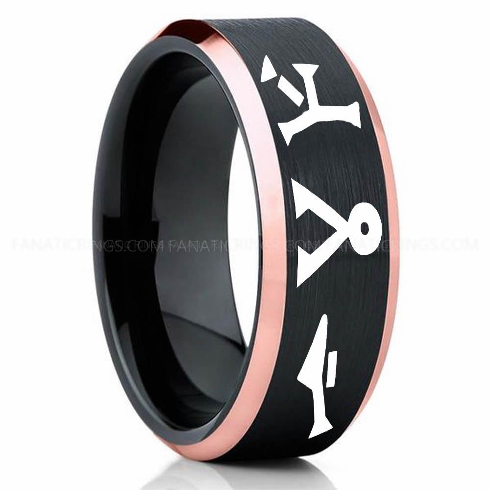 Black Pink Character 1 Stargate Ring, Stargate Earth Ring, Earth Ring, Stargate Jewelry, Stargate Wedding Band - Image 1