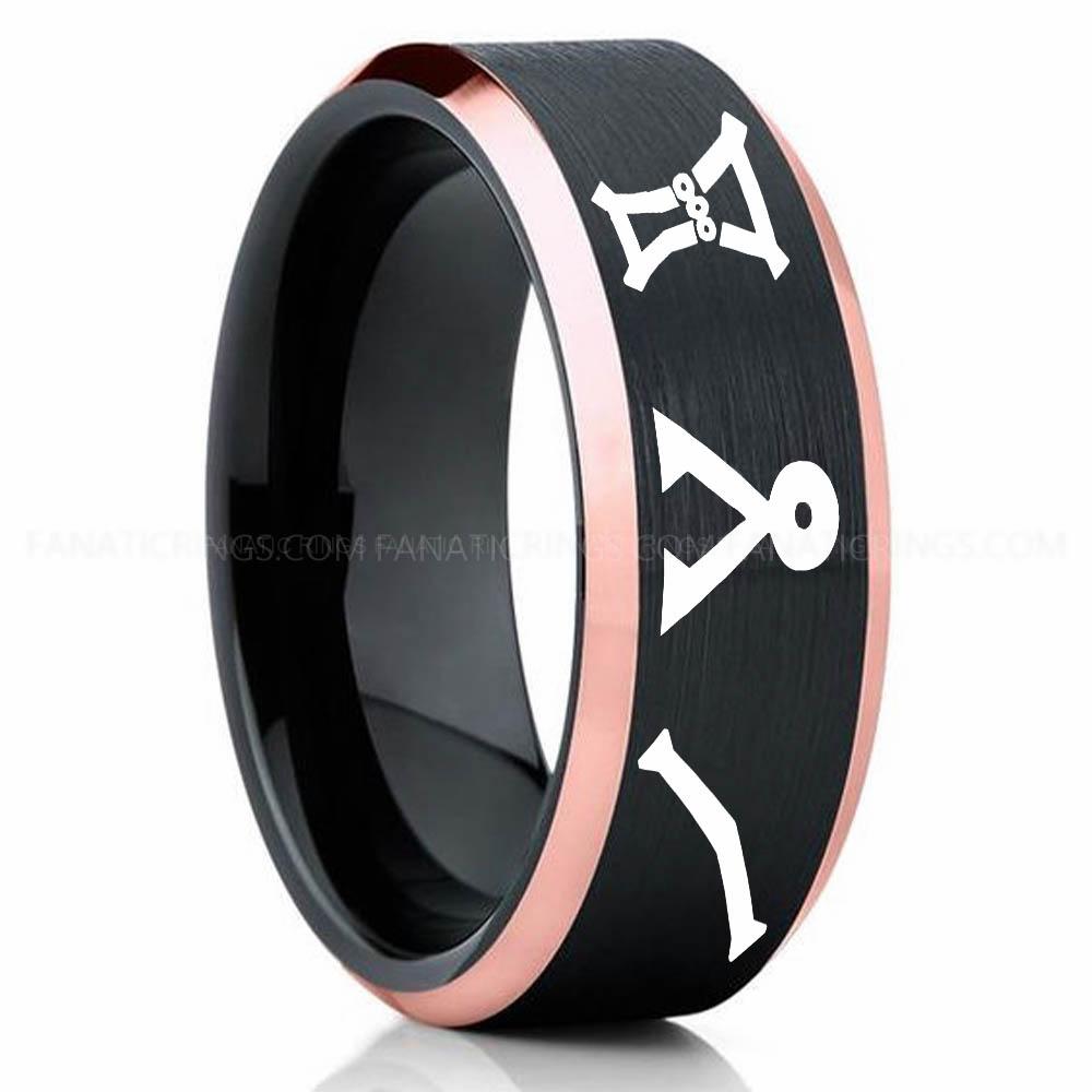 Black Pink Character 2 Stargate Ring, Stargate Earth Ring, Earth Ring, Stargate Jewelry, Stargate Wedding Band - Image 1