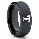 Rangers Ring, Rangers Wedding Ring, Baseball Wedding Ring, Baseball Ring, Black Wedding Ring, Baseball Wedding Band, Baseball Jewelry