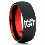 Cardinals Ring, Black Cardinals Ring, Baseball Wedding Ring, Baseball Ring, Black Wedding Ring, Baseball Wedding Band, Baseball Jewelry