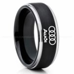 Audi Ring, Black Audi Ring, Black Tungsten Ring, Black Wedding Ring, Tungsten Wedding Band, Black Tungsten Wedding Ring
