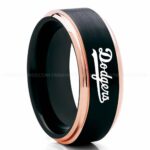 Dodgers Ring, Black Dodgers Ring, Baseball Wedding Ring, Baseball Ring, Black Wedding Ring, Baseball Wedding Band, Baseball Jewelry