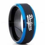 Dodgers Ring, Black Dodgers Ring, Baseball Wedding Ring, Baseball Ring, Black Wedding Ring, Baseball Wedding Band, Baseball Jewelry