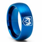 Dodge Ram Ring, Blue Dodge Ram Ring, Blue Tungsten Ring, Truck Ring, Blue Wedding Ring, Tungsten Wedding Band, Blue Tungsten Wedding Ring