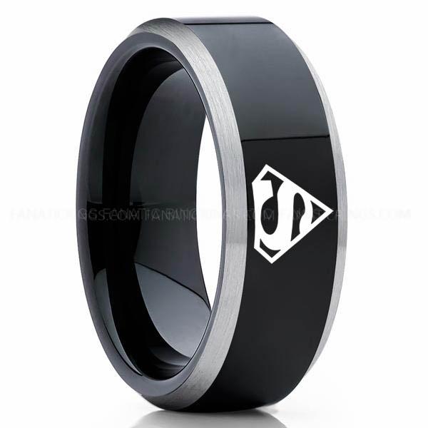 CCJ_01-30-19_62_grande - Copy (1) Superman Ring, Superman Wedding Band, Superman Wedding Ring, Black Wedding Band, Black Wedding Ring - Image 1