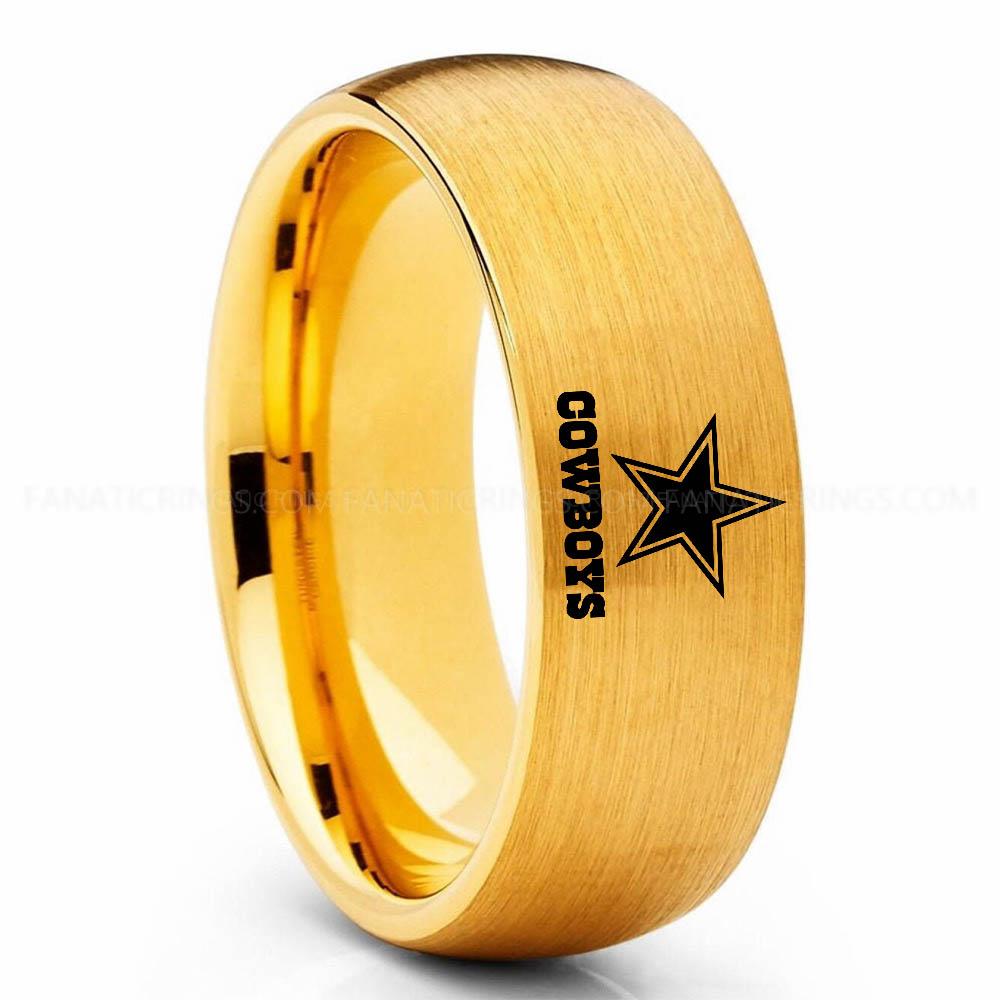 Cowboys (2) Gold Cowboys Ring, Cowboys Wedding Band, Cowboys Wedding Ring, Cowboys Jewelry - Image 1