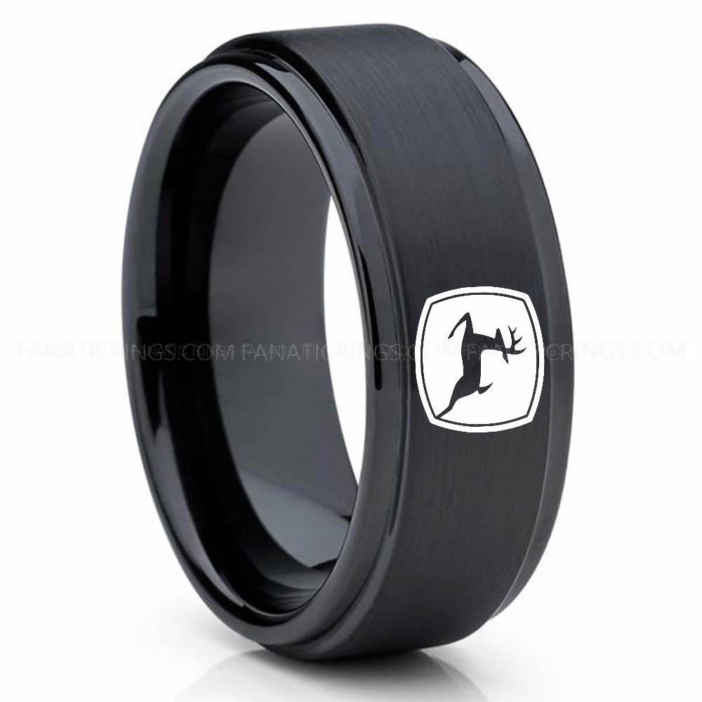 Deere Black (3) John Deere Ring, John Deere Wedding Ring, Deere Wedding Band, Farmer Jewelry - Image 1