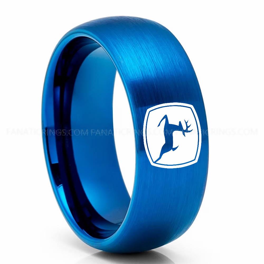Deere Blue John Deere Ring, John Deere Wedding Ring, Deere Wedding Band, Farmer Jewelry - Image 1