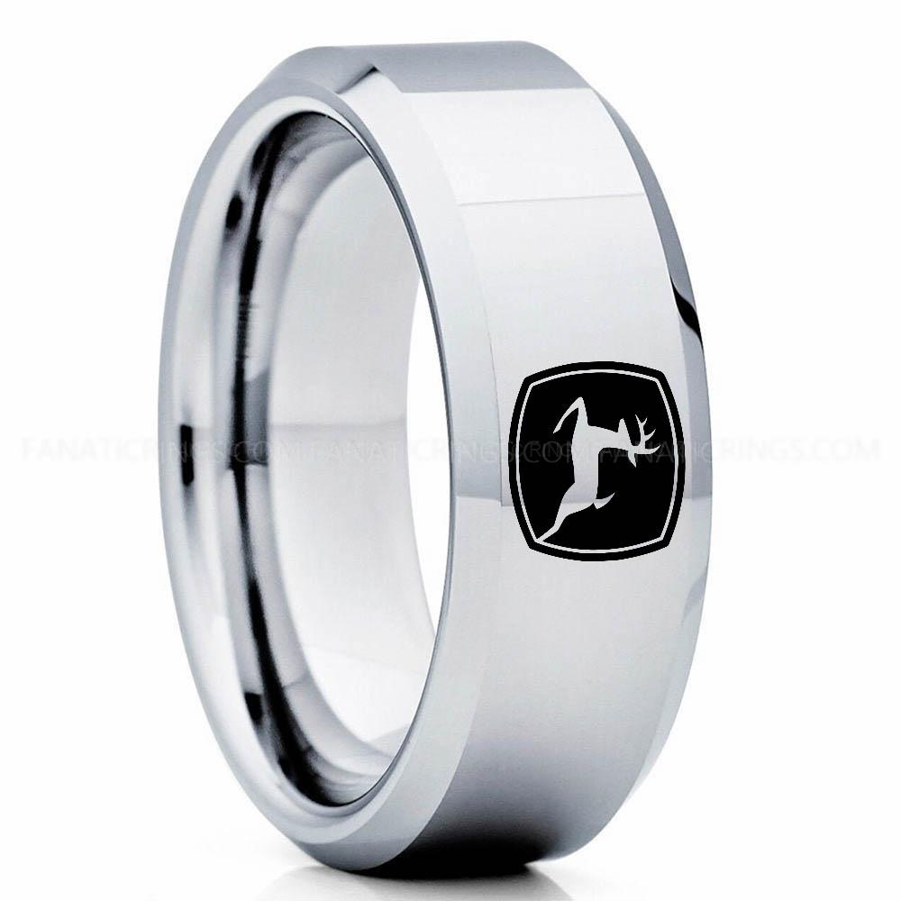 Deere Silver (3) John Deere Ring, John Deere Wedding Ring, Deere Wedding Band, Farmer Jewelry - Image 1