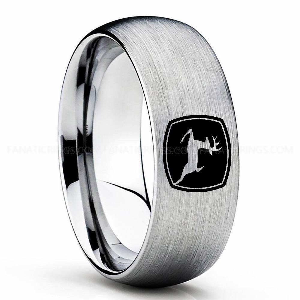 Deere Silver John Deere Ring, John Deere Wedding Ring, Deere Wedding Band, Farmer Jewelry - Image 1