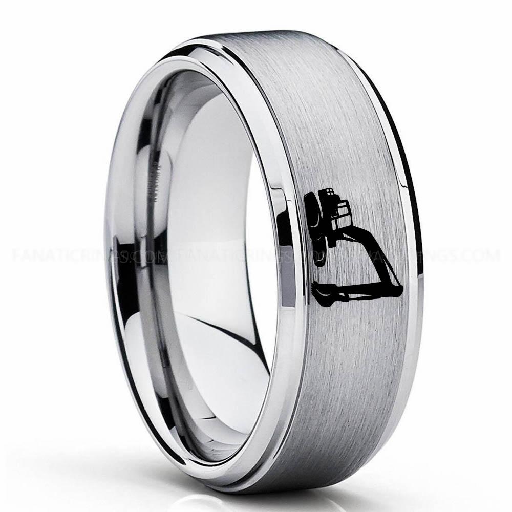 Excavator Silver (2) Backhoe Ring, Excavator Ring, Tractor Ring, Construction Machinery Ring, Backhoe Jewelry, Excavation Machinery Ring, Bulldozer Ring - Image 1