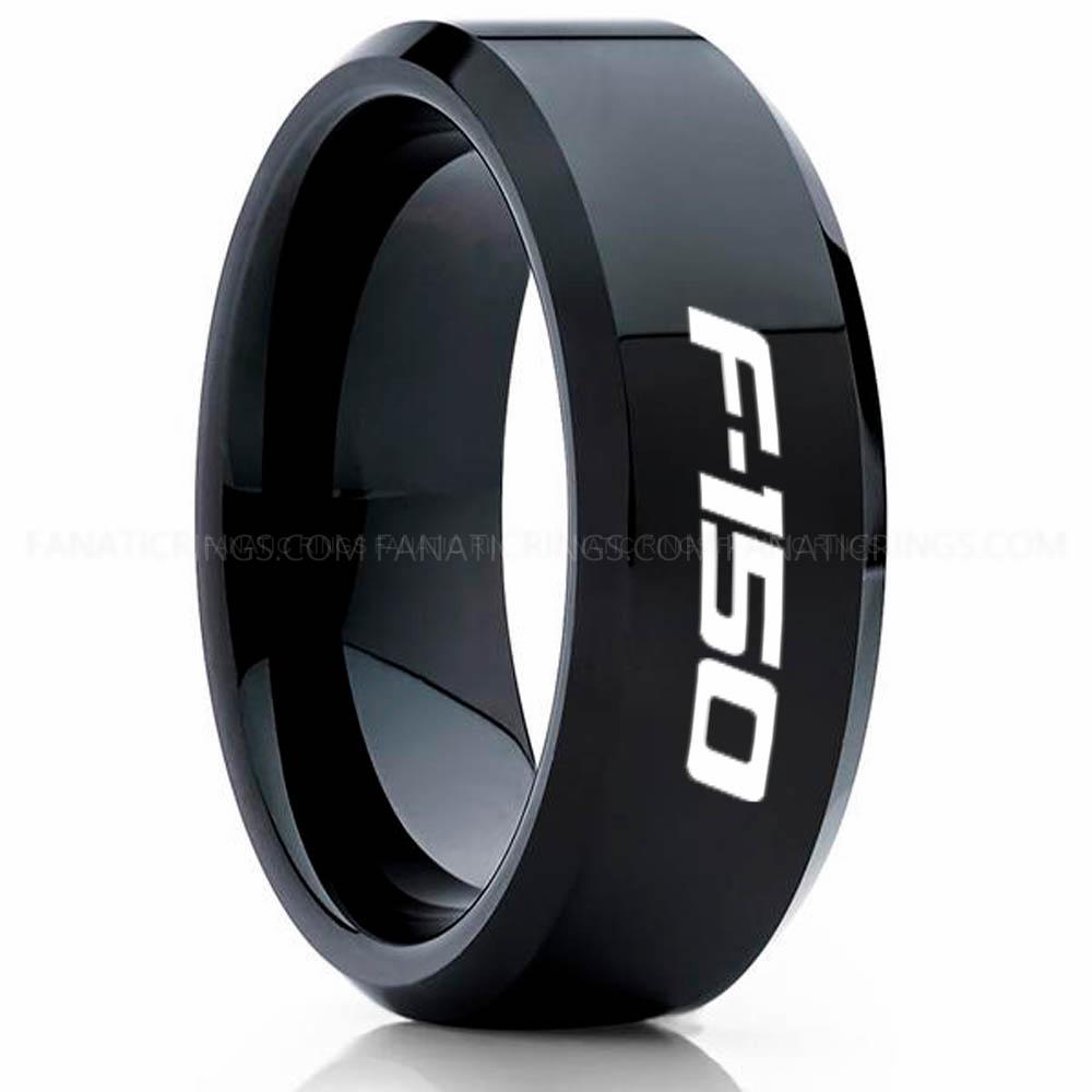 F-150 Black (2) Ford F150 Ring, Black Ford Ring, Black Tungsten Ring, Pickup Truck Ring, Black Wedding Ring, Ford Jewelry - Image 1