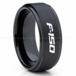 Ford F150 Ring, Black Ford Ring, Black Tungsten Ring, Pickup Truck Ring, Black Wedding Ring, Ford Jewelry