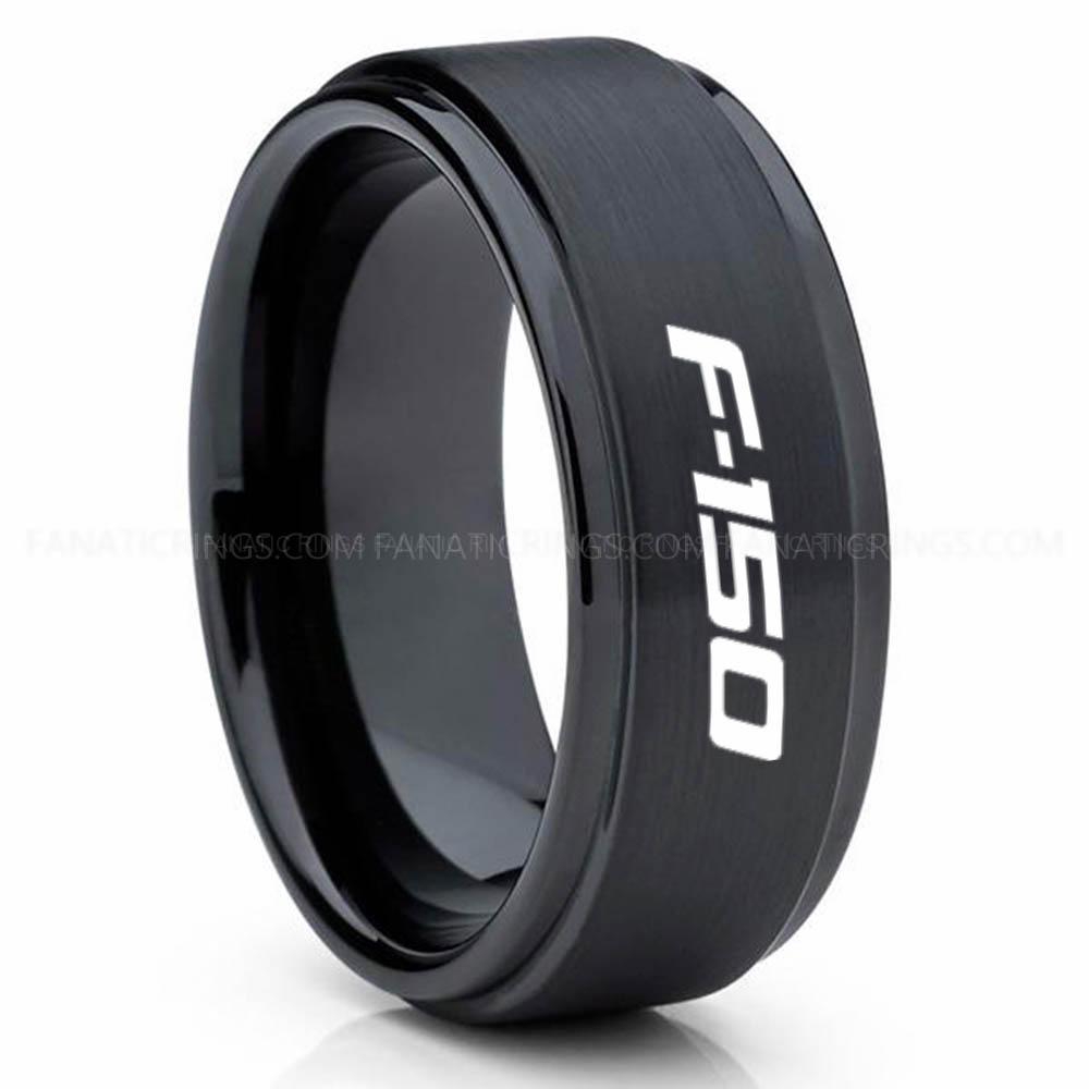 F-150 Black (3) Ford F150 Ring, Black Ford Ring, Black Tungsten Ring, Pickup Truck Ring, Black Wedding Ring, Ford Jewelry - Image 1