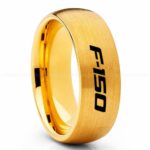 Ford F150 Ring, Gold Ford Ring, Gold Tungsten Ring, Pickup Truck Ring, Yellow Gold Wedding Ring, Ford Jewelry