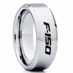 Ford F150 Ring, Silver Ford Ring, Silver Tungsten Ring, Pickup Truck Ring, Silver Wedding Ring, Ford Jewelry