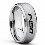 Ford F150 Ring, Silver Ford Ring, Silver Tungsten Ring, Pickup Truck Ring, Silver Wedding Ring, Ford Jewelry