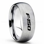 Ford F150 Ring, Silver Ford Ring, Silver Tungsten Ring, Pickup Truck Ring, Silver Wedding Ring, Ford Jewelry