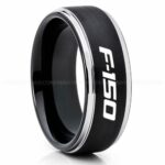 Ford F150 Ring, Black Ford Ring, Black Tungsten Ring, Pickup Truck Ring, Black Wedding Ring, Ford Jewelry