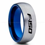 Ford F150 Ring, Silver Ford Ring, Silver Tungsten Ring, Pickup Truck Ring, Silver Wedding Ring, Ford Jewelry