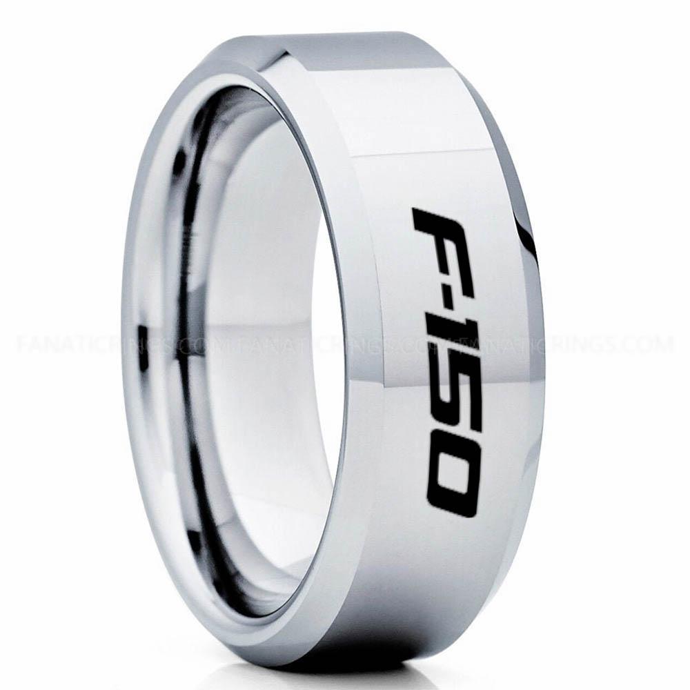 F-150 Silver Ford F150 Ring, Silver Ford Ring, Silver Tungsten Ring, Pickup Truck Ring, Silver Wedding Ring, Ford Jewelry - Image 1
