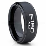Ford F150 Ring, Black Ford Ring, Black Tungsten Ring, Pickup Truck Ring, Black Wedding Ring, Ford Jewelry