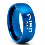 Ford F150 Ring, Blue Ford Ring, Blue Tungsten Ring, Pickup Truck Ring, Blue Wedding Ring, Ford Jewelry