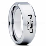 Ford F150 Ring, Silver Ford Ring, Silver Tungsten Ring, Pickup Truck Ring, Silver Wedding Ring, Ford Jewelry