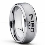 Ford F150 Ring, Silver Ford Ring, Silver Tungsten Ring, Pickup Truck Ring, Silver Wedding Ring, Ford Jewelry