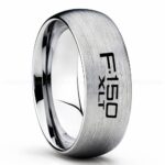 Ford F150 Ring, Silver Ford Ring, Silver Tungsten Ring, Pickup Truck Ring, Silver Wedding Ring, Ford Jewelry