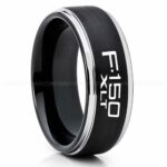Ford F150 Ring, Black Ford Ring, Black Tungsten Ring, Pickup Truck Ring, Black Wedding Ring, Ford Jewelry