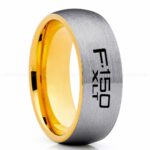 Ford F150 Ring, Silver Ford Ring, Silver Tungsten Ring, Pickup Truck Ring, Silver Wedding Ring, Ford Jewelry