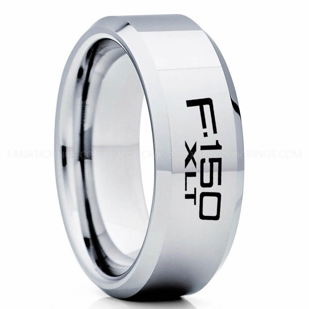 F-150 XLT Silver Ford F150 Ring, Silver Ford Ring, Silver Tungsten Ring, Pickup Truck Ring, Silver Wedding Ring, Ford Jewelry - Image 1
