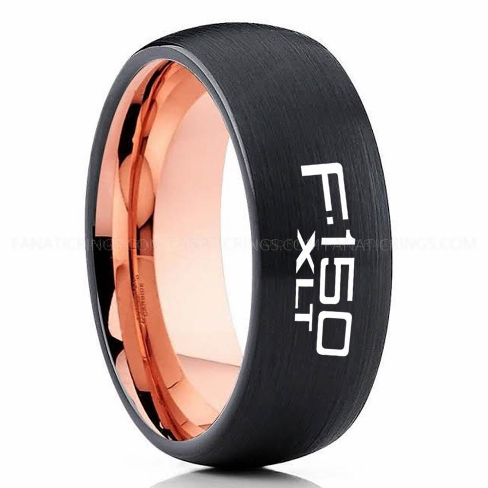 F-150 XLTPink Black Ford F150 Ring, Black Ford Ring, Black Tungsten Ring, Pickup Truck Ring, Black Wedding Ring, Ford Jewelry - Image 1