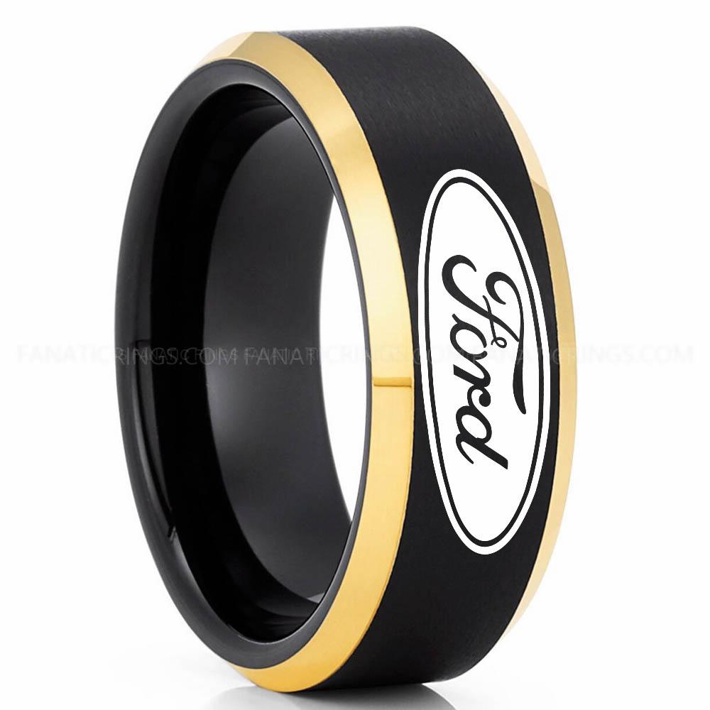 Ford Black Gold Ford Ring, Ford Wedding Band, Ford Wedding Ring, Ford Jewelry - Image 1