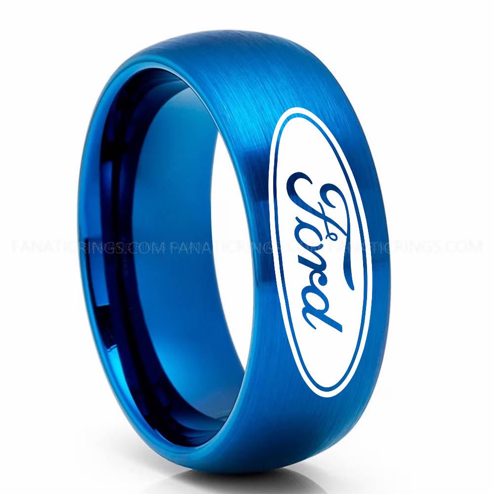 Ford Blue Ford Ring, Ford Wedding Band, Ford Wedding Ring, Ford Jewelry - Image 1
