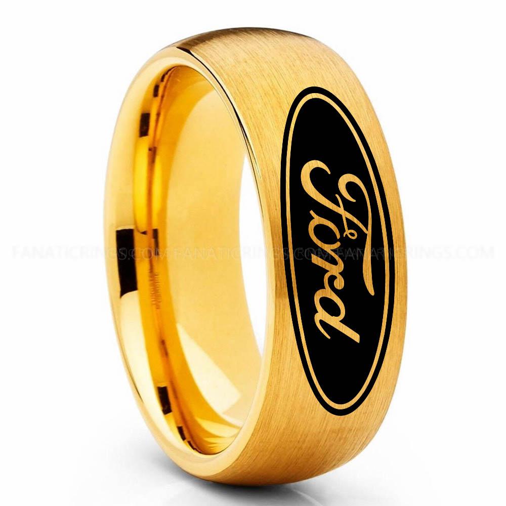 Ford Gold Ford Ring, Ford Wedding Band, Ford Wedding Ring, Ford Jewelry - Image 1