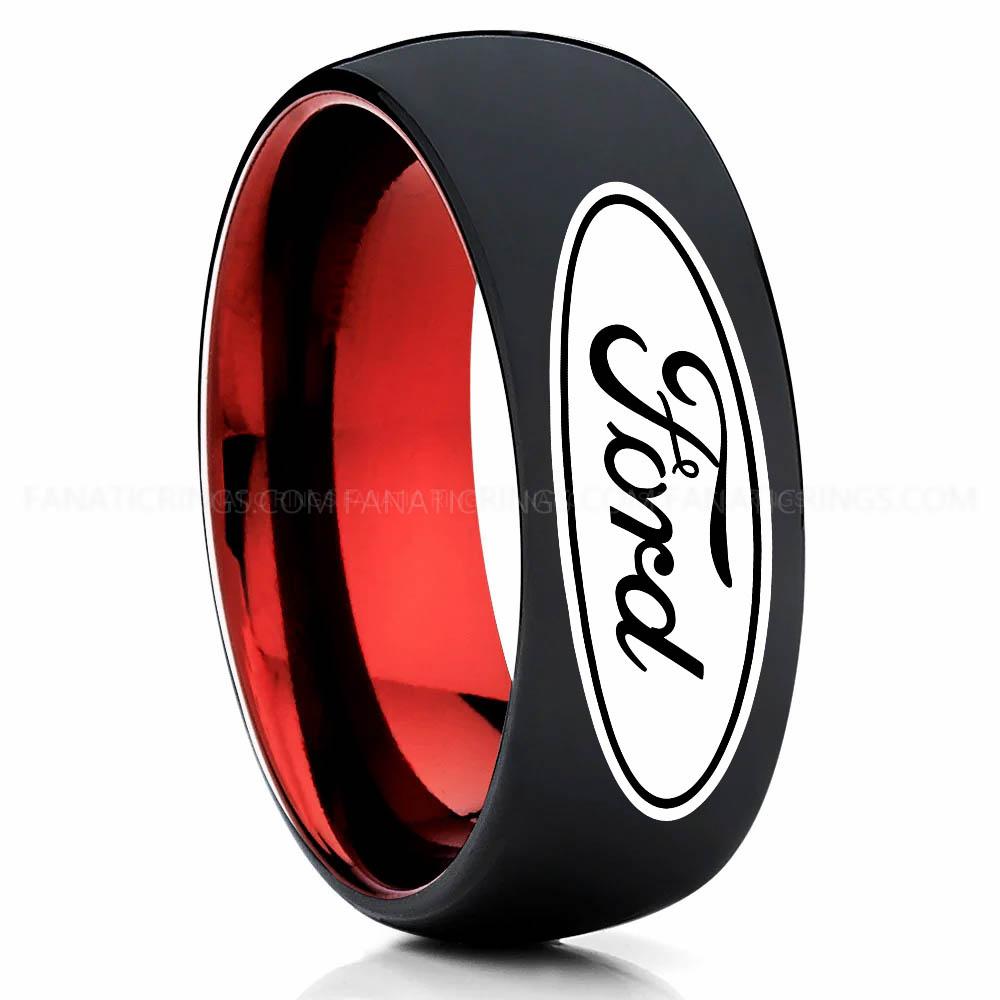Ford REd black Ford Ring, Ford Wedding Band, Ford Wedding Ring, Ford Jewelry - Image 1