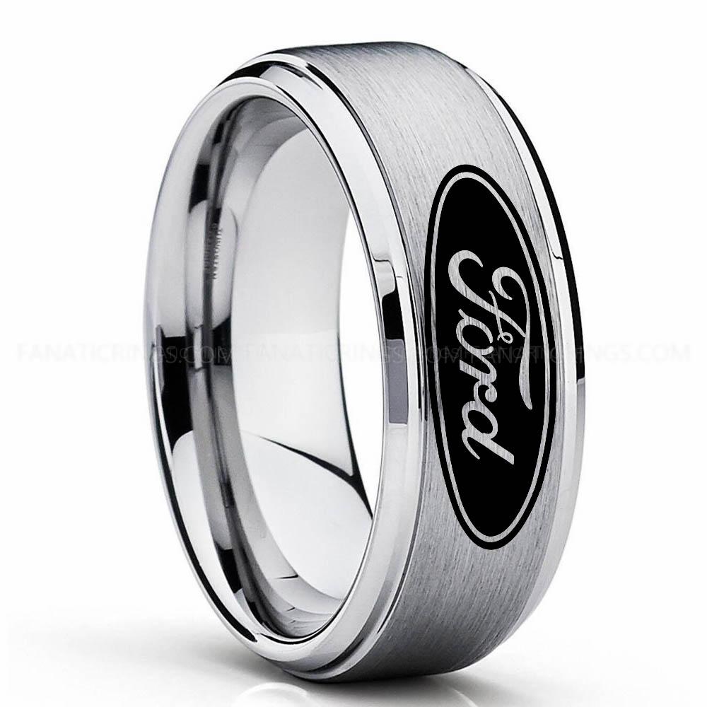 Ford Silver (2) Ford Ring, Ford Wedding Band, Ford Wedding Ring, Ford Jewelry - Image 1
