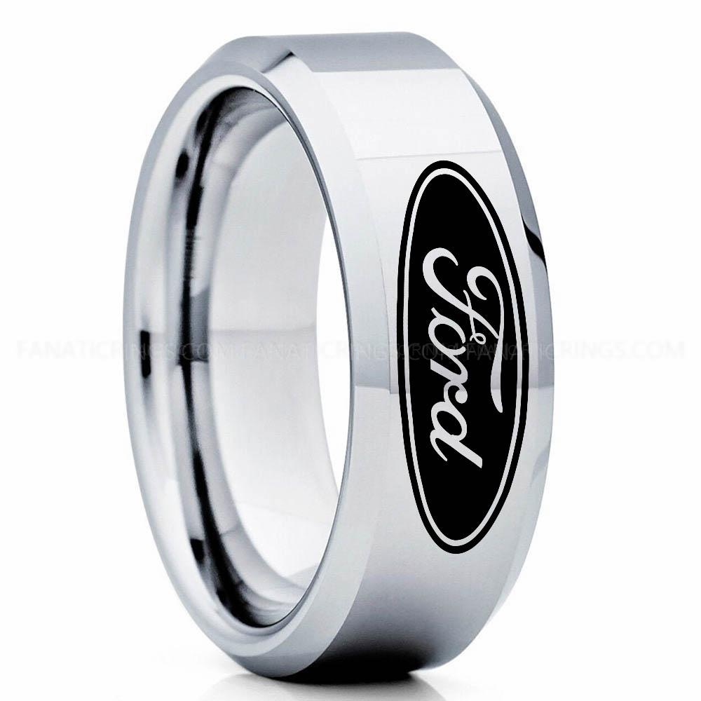 Ford Silver (3) Ford Ring, Ford Wedding Band, Ford Wedding Ring, Ford Jewelry - Image 1