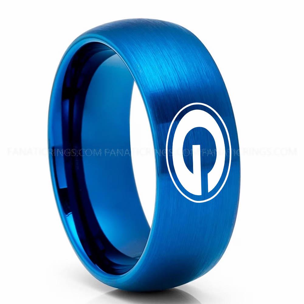 G Blue Packers Ring, Packers Wedding Band, Packers Wedding Ring, Packers Jewelry - Image 1