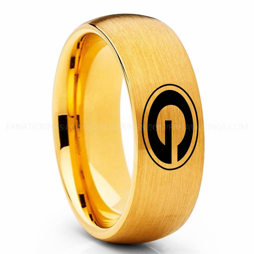 G Gold Packers Ring, Packers Wedding Band, Packers Wedding Ring, Packers Jewelry - Image 1