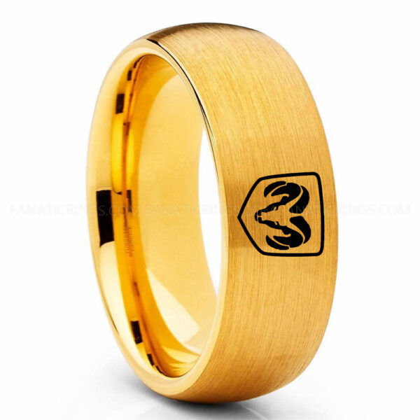 Dodge Ram Ring, Gold Dodge Ram Ring, Gold Tungsten Ring, Truck Ring, Gold Wedding Ring, Tungsten Wedding Band, Gold Tungsten Wedding Ring