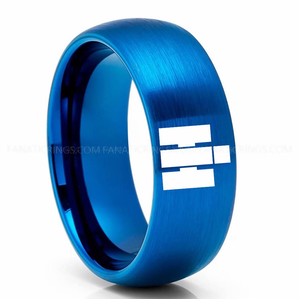 H Blue International Harvester Ring, International Harvester Wedding Ring, International Harvester Ring Wedding Band, Farmer Jewelry - Image 1