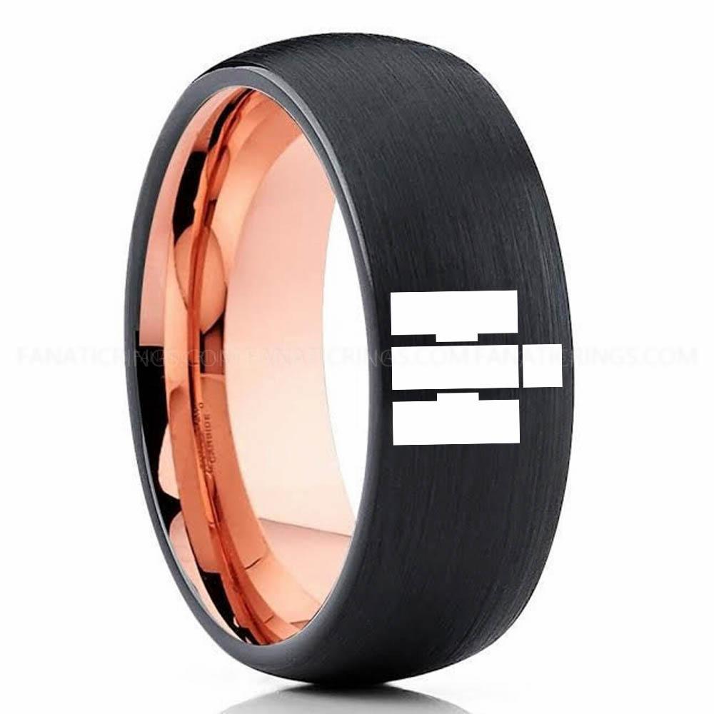 HPink Black International Harvester Ring, International Harvester Wedding Ring, International Harvester Ring Wedding Band, Farmer Jewelry - Image 1