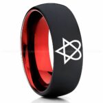 Heartagram Ring, HIM Ring, HIM Jewelry, Heartagram Wedding Ring, Black Wedding Ring, Heartagram Wedding Band, ECG Ring