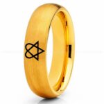 Heartagram Ring, HIM Ring, HIM Jewelry, Heartagram Wedding Ring, Yellow Gold Wedding Ring, Heartagram Wedding Band, ECG Ring